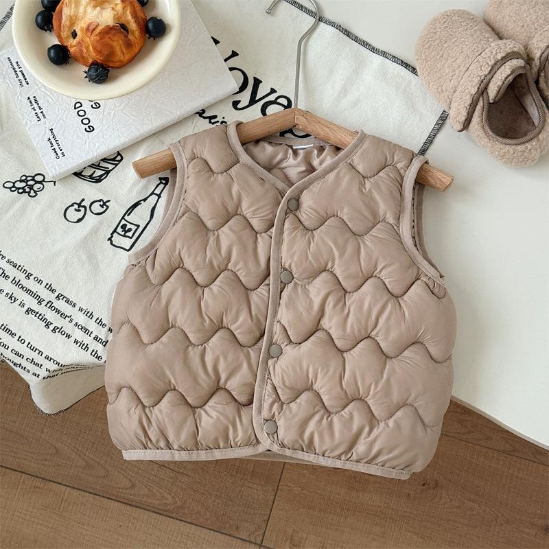 Children's Down Cotton Vest Baby Autumn and Winter New Vest Boys and Girls Vest Middle and Small Children Spring and Autumn