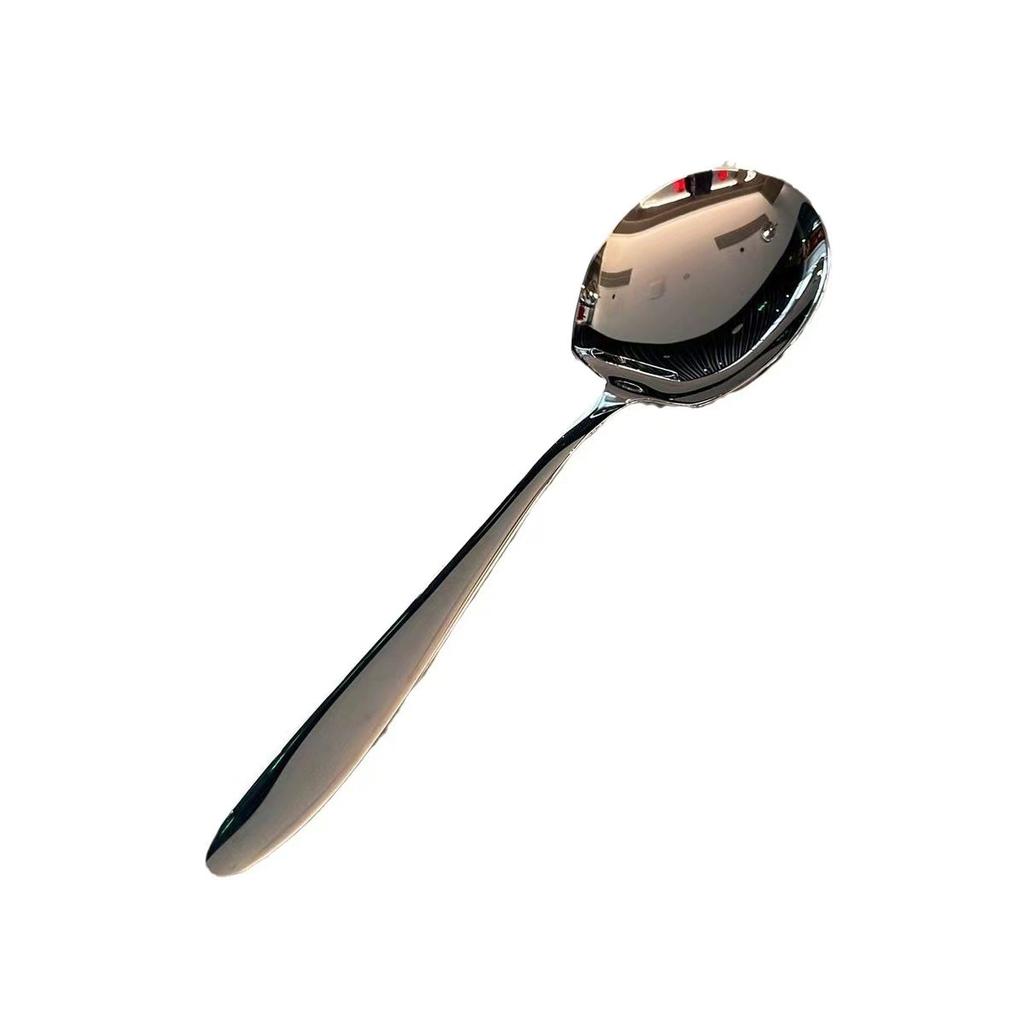 Big Head Stainless Steel Round Spoon Large Size Dining Spoon Stirring Dessert Spoons for Kitchen Tool Dishwasher Washable Tools