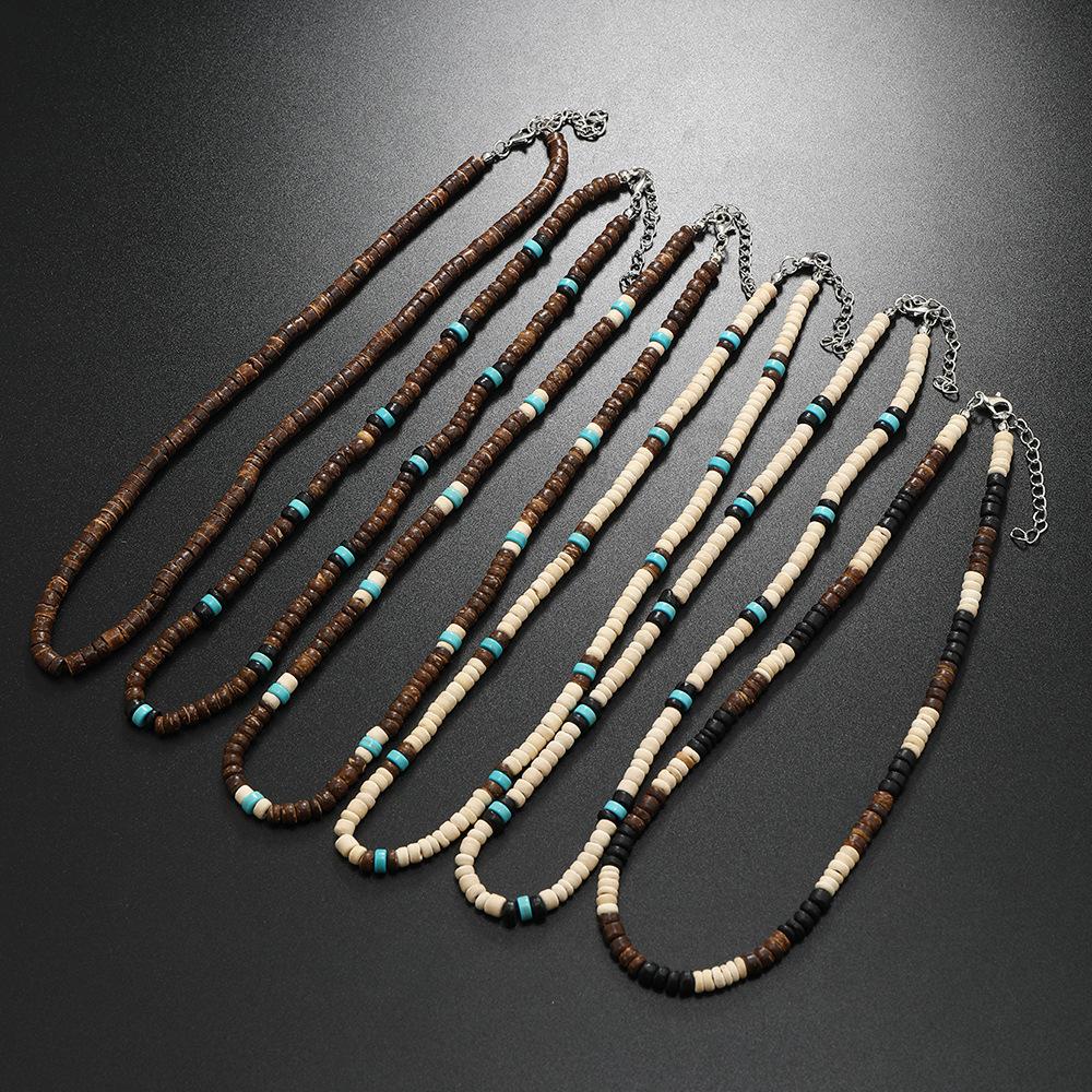 Collane Vintage con Guscio di Cocco e Turchese per Donne Uomini Choker da Surf Gioielli di Lusso per le Feste Collares