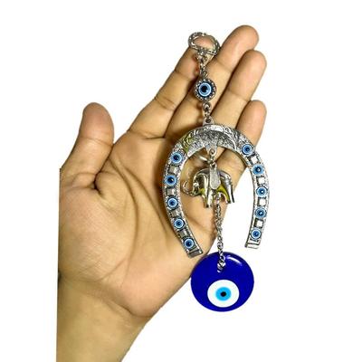 Evil Eye Hanging For Home Main Door Entrance, House Door , With Elephant Nazar Battu For Home Protection, Prosperity At Office And Home, Blue