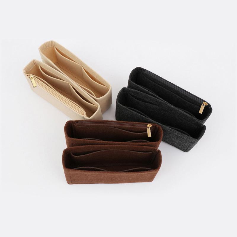 1PC Liner Makeup Organizer Storage Bag Organizer Insert Bag Travel Bag Felt For Cosmetic Bag Portable Women's Handbag