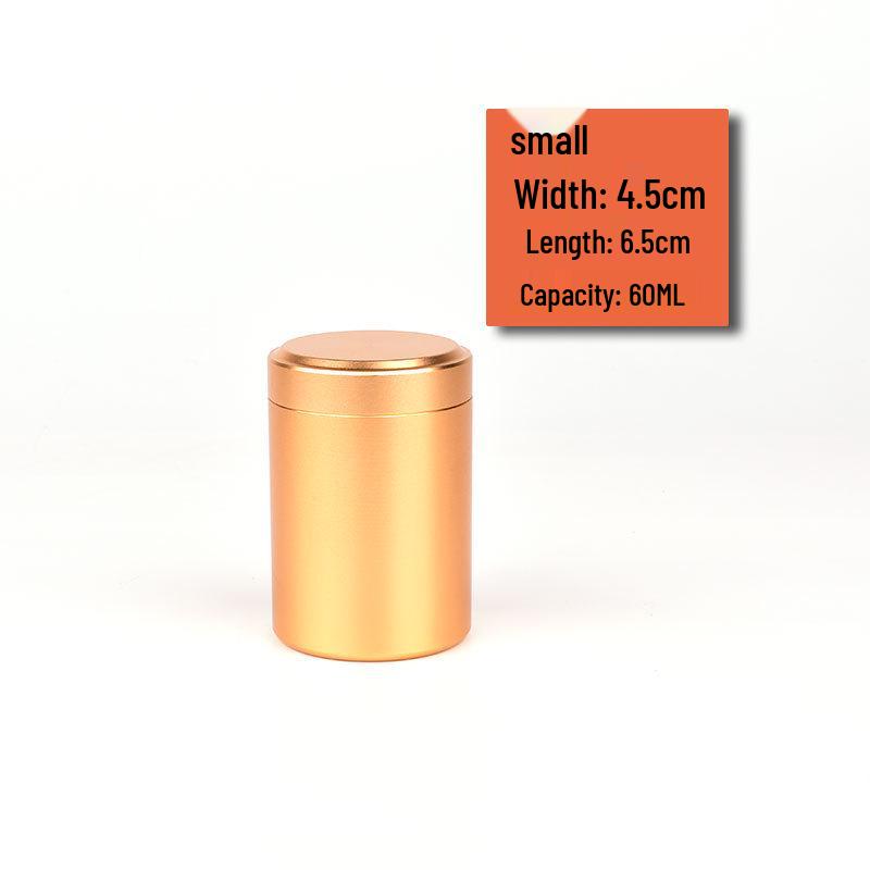 Mini Aluminum Alloy Sealed Tea Can - Compact Metal Storage for Loose Leaf Tea