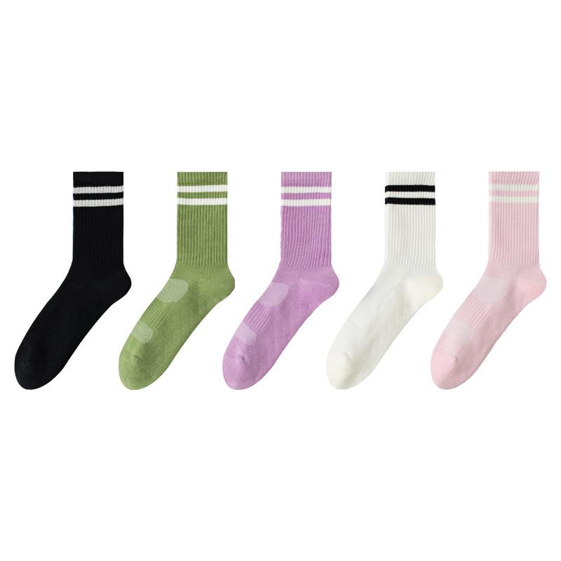 Female Autumn Professional Running Jump Rope Boneless Towel Bottom Sports Long Socks