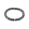 Rhodium-plated Metal Alloy and Hematite Bracelet - Sihi