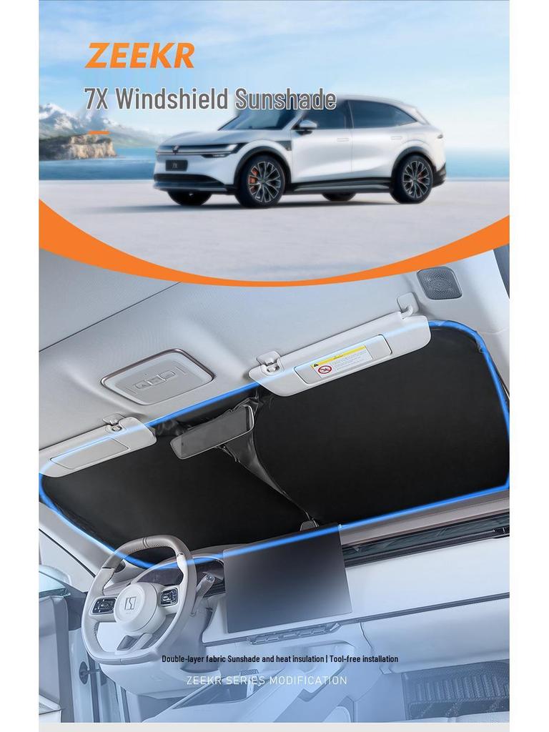 Zeekr 001/7X Auto-Windschutzscheiben-Sonnenschutz - Doppellagiger Sonnenschutz und Wärmeisolierung Blackout
