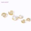 12/16MM 18K Gold Plated Brass Filigree Bead Cap Metal Large Beads Caps For Jewelry Making DIY Beading Accessories Wholesale