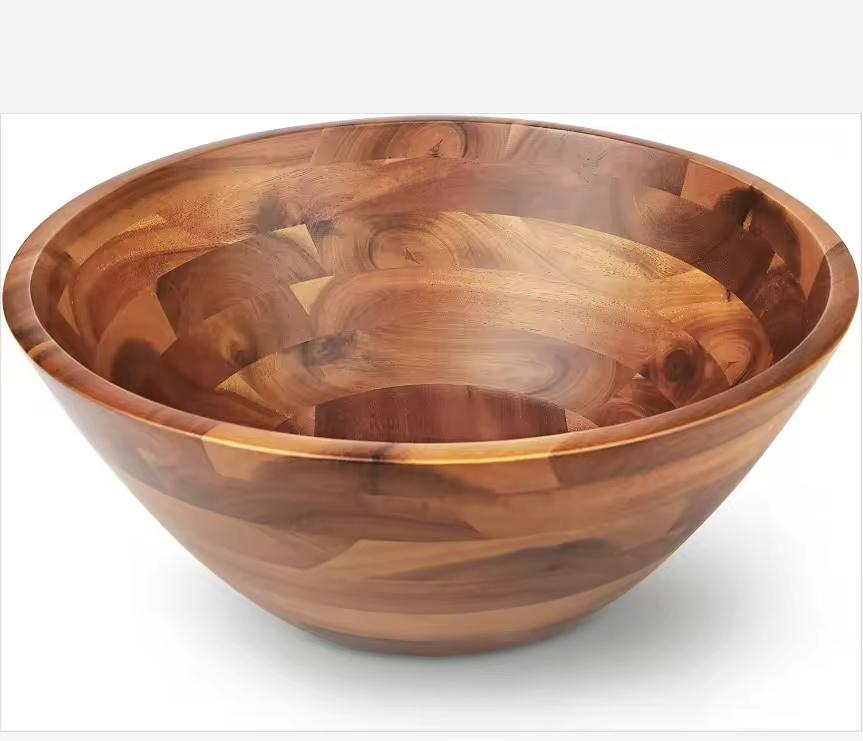 Wooden Salad Bowl Easy To Clean Reusable Food Safe for Fruits Salads Snacks Kitchen Home Multipurpose Serving Bowl Daily Use
