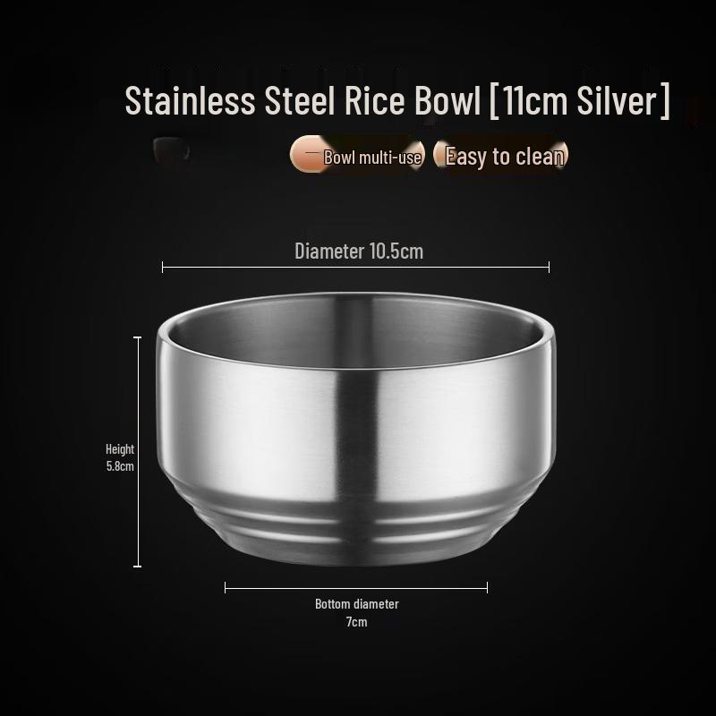 ZISIZ Stainless Steel Rice Serving Bowl