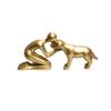 Creative Resin Dog Statue Home Decoration Funny Desktop Ornaments Cute Nordic Style Men and Dog Figurine Dog Owning Family