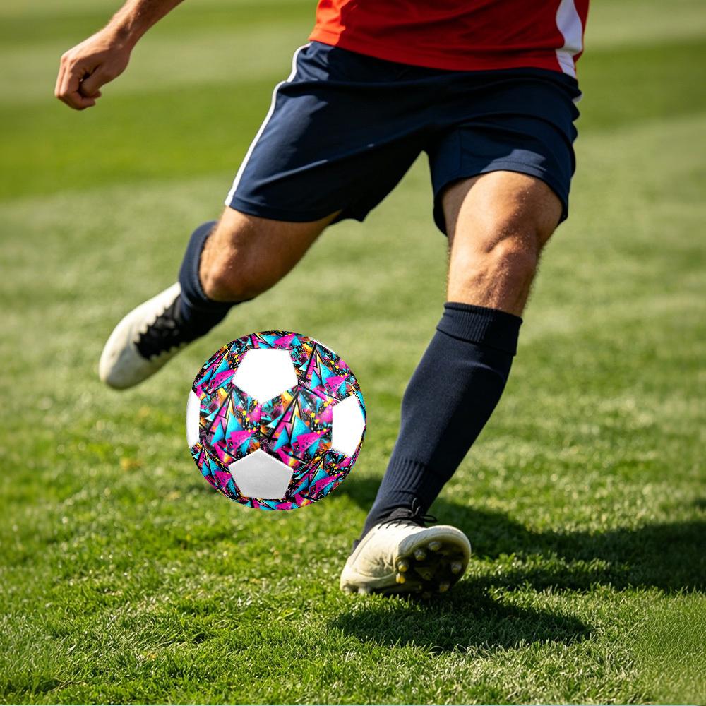 1pc Neon Triangle Lightweight PVC Training Soccer Ball, Size 5, Suitable for Indoor and Outdoor TrainingGift y60312