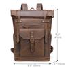 Men's Crazy Horse Leather Backpack - Genuine Leather Retro Large Capacity Double Shoulder Bag for Outdoor Travel, Mountaineering, and School.