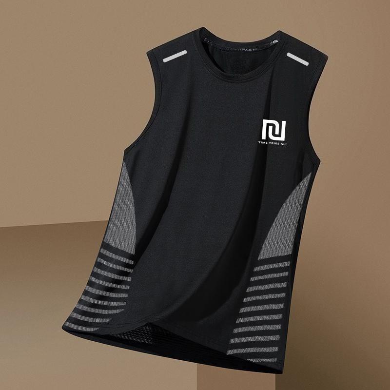 Gilet Sportivo da Uomo Estivo Asciugatura Rapida Traspirante Base Shirt Allenamento Spalle Larghe Senza Maniche Maglietta Tecnica Traspirante Top