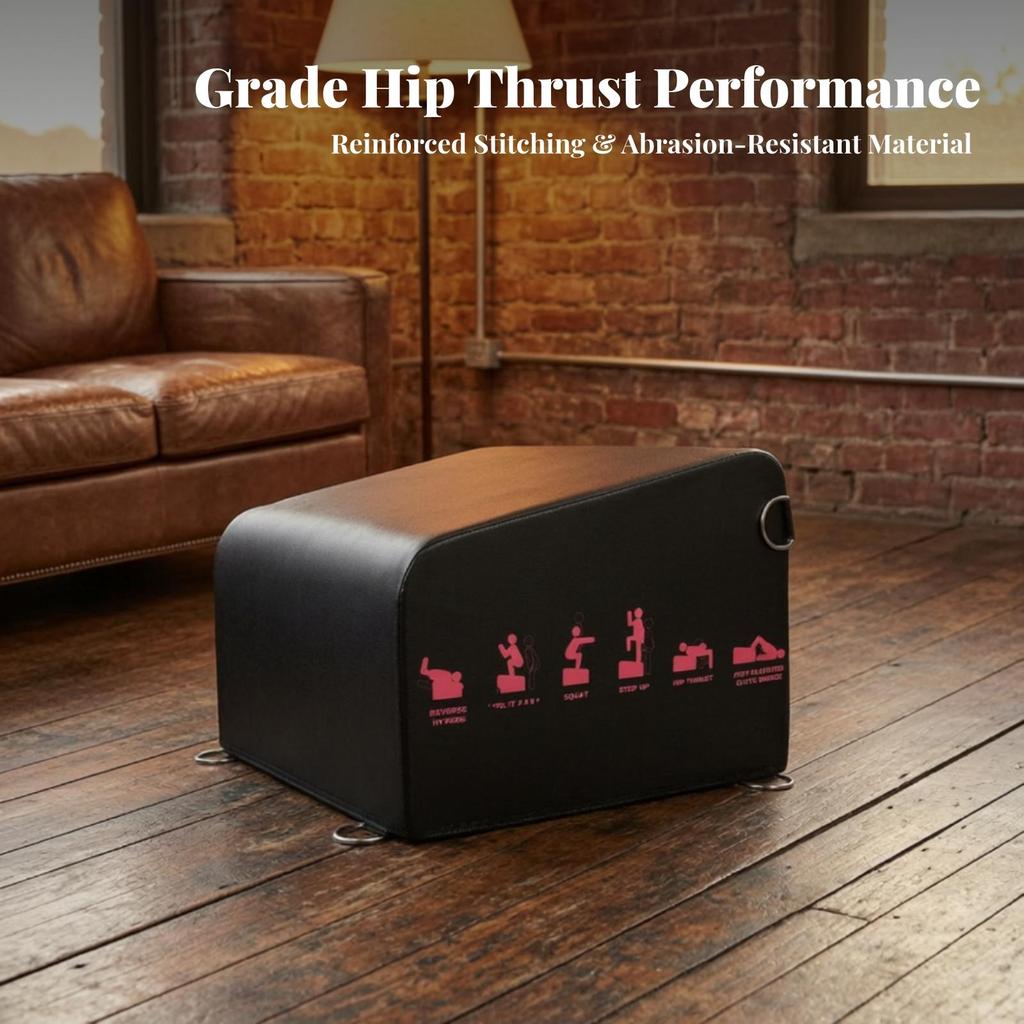 Exercise Box Heavy-Duty Hip Thrust Bench Upholstered for Home Gym