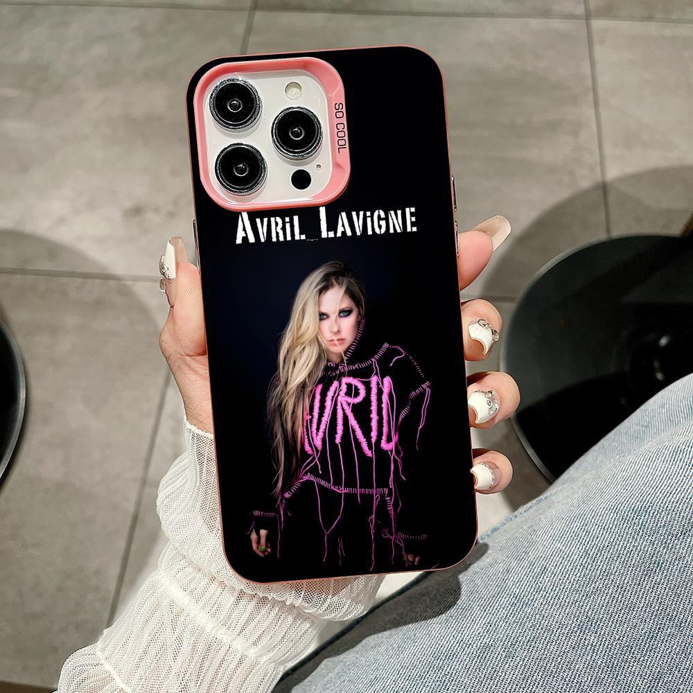 Avril Lavigne Pink Translucent Mobile Phone Case for iPhone 17 16 15 14 13 12 11 X XR XS Air Pro Max Plus Colorful Cover