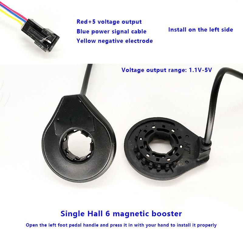 

1 Piece Electric Bicycle Accessories 6/12-Magnetic Double Hall Sensor Sm Plug Pedal Assist Sensor 6 Magnetic