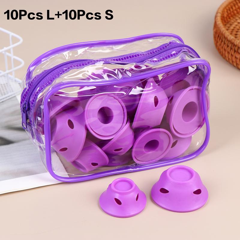 20Pcs Silicone For Hair Curling Rollers Diy Set With Mushroom Bell Shapes Spiral Design Soft Construction Easy Removal Curls