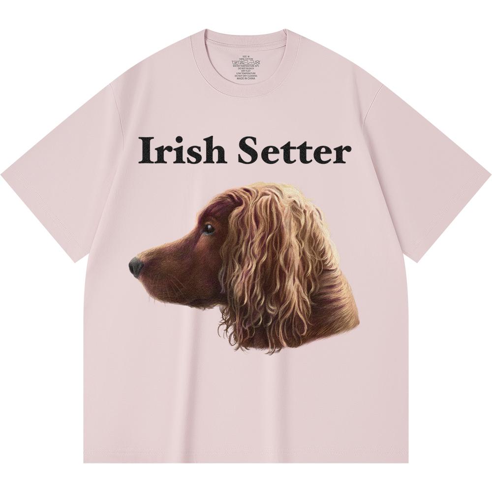230GSM 100% Cotton T-Shirt Irish Setter Print Tees Funny Harajuku Style Combed Cotton Tshirt