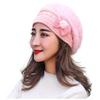 Women Knitted Wool Hats Winter Flower Decorated Warm Female Cap Beanies Fur Hat Gorros Bonnet Soft Breathable Beanie Caps