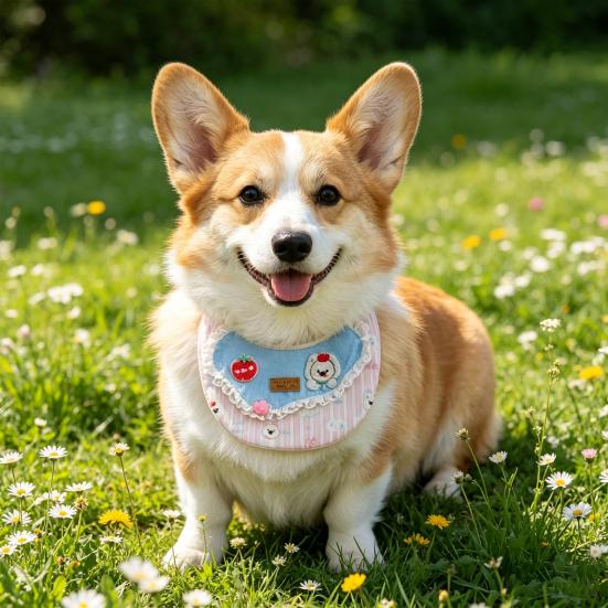 Cute Ruffled Pet Bib Pink And Blue Sweet Cat Bandana Bib Bear Embroidery Adjustable Pet Bib for Cats Small Dogs