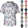 Men's Christmas Themed Holiday Caregiver Uniform for Work In Hospitals and Clinics