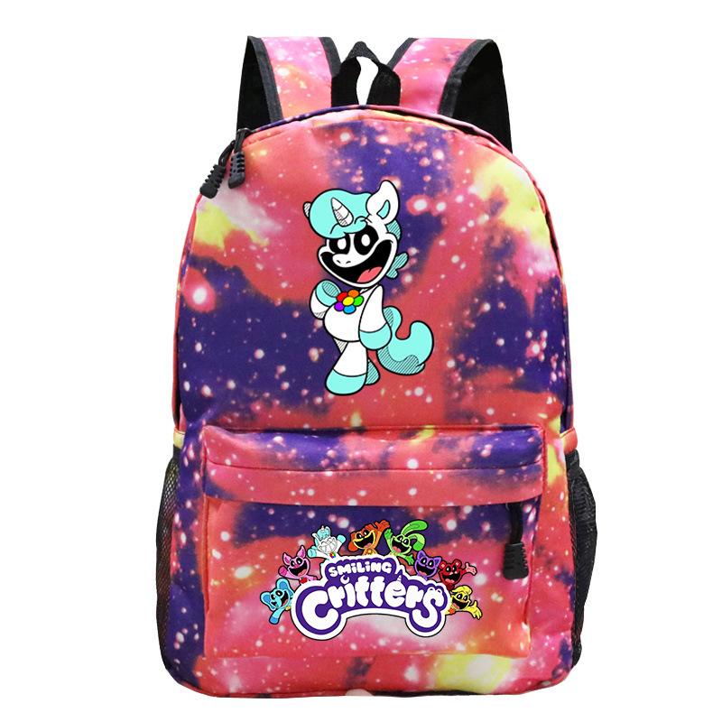 Smiling Critters Smiling Animals College Style Boys And Girls Junior High School Students School Bag Casual Backpack