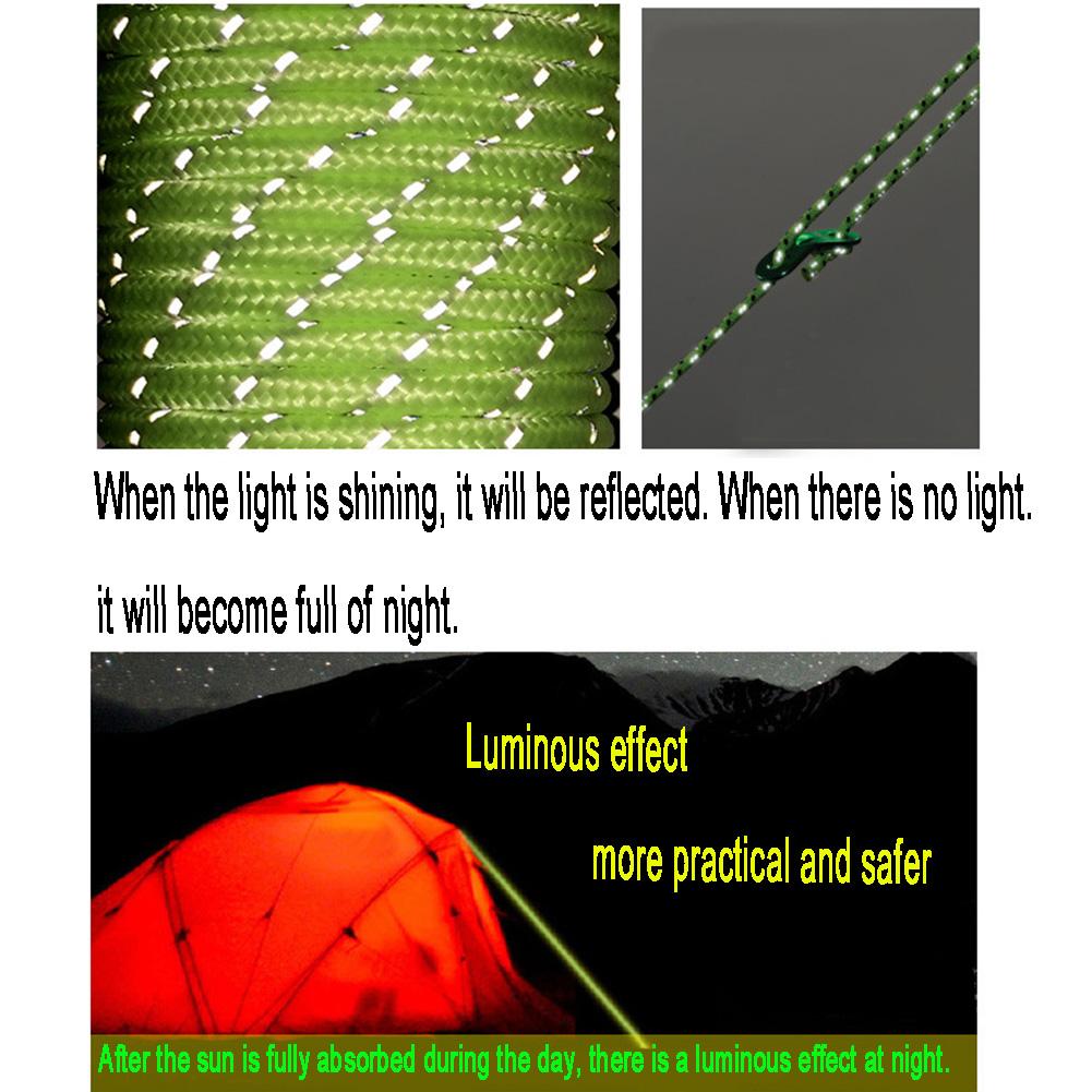 50m Glow In the Dark Luminous Reflective Tent Rope Line Camping Cord