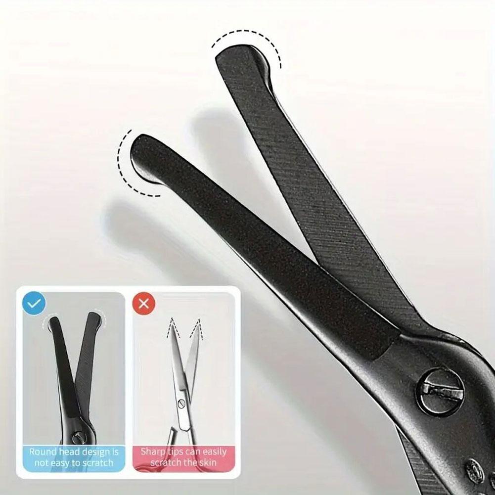 Round Tip Nose Scissors Nose Hair Trimming Scissors Round Head Nose Hair Cutting Man Facial Hair Scissors Makeup Beauty Tool