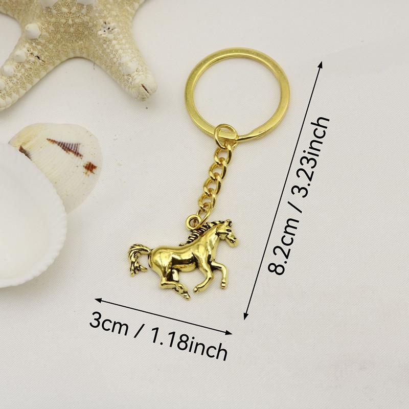 3D Three-Dimensional Metal War-Horse Keychain Backpack Pendant Keyring Personalization Badge Key Chain Ring Gift