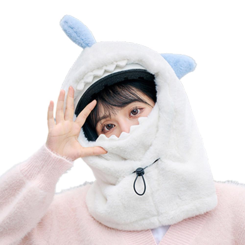 Cartoon Shark Ski Helmet Cover Winter Warm Comfortable Skiing Warmer Fleece Soft Helmet Cute Sk F1E9
