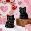 Kristall sitzende Katzen Statue Figuren Kätzchen Skulptur Katzen Dekorationen Schmuckstück für Büro Raum Haus Schreibtisch Dekorationen