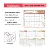 2026 Floral Wall Calendar: Custom Punch-in Memo Ring Calendar for Office