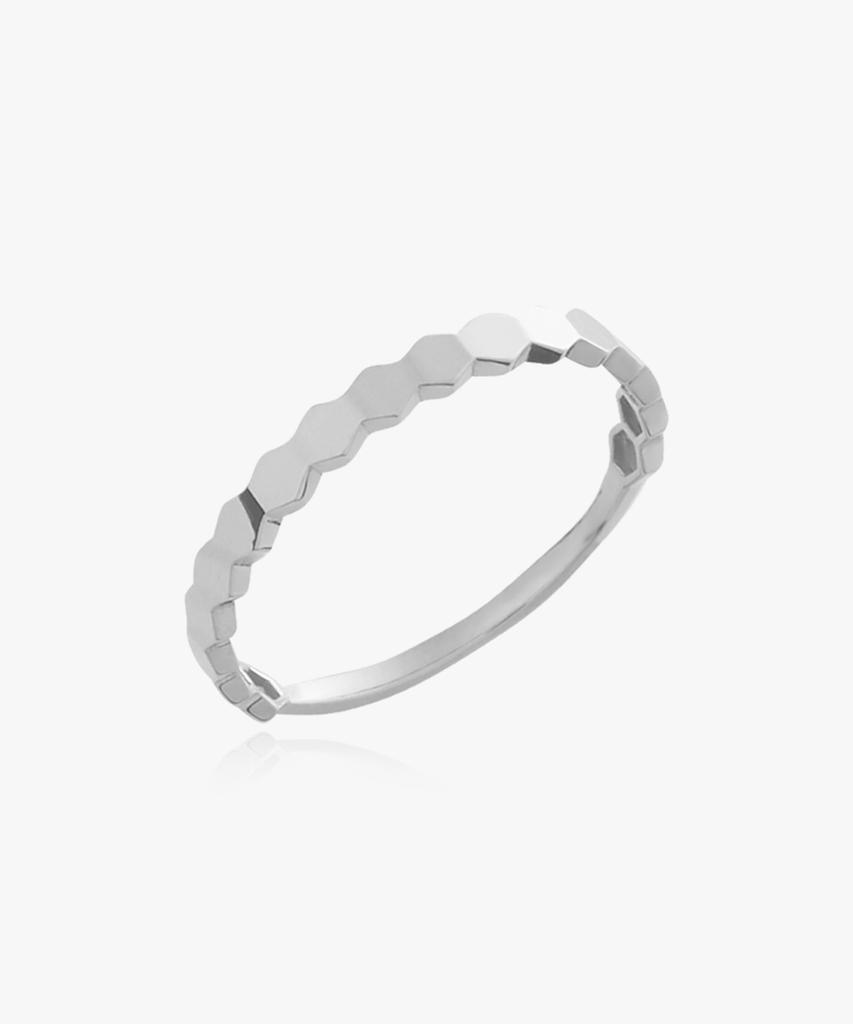 Helene Jewelry Silver 925 Silver Slim Hexagon Miss Ring (C Type)