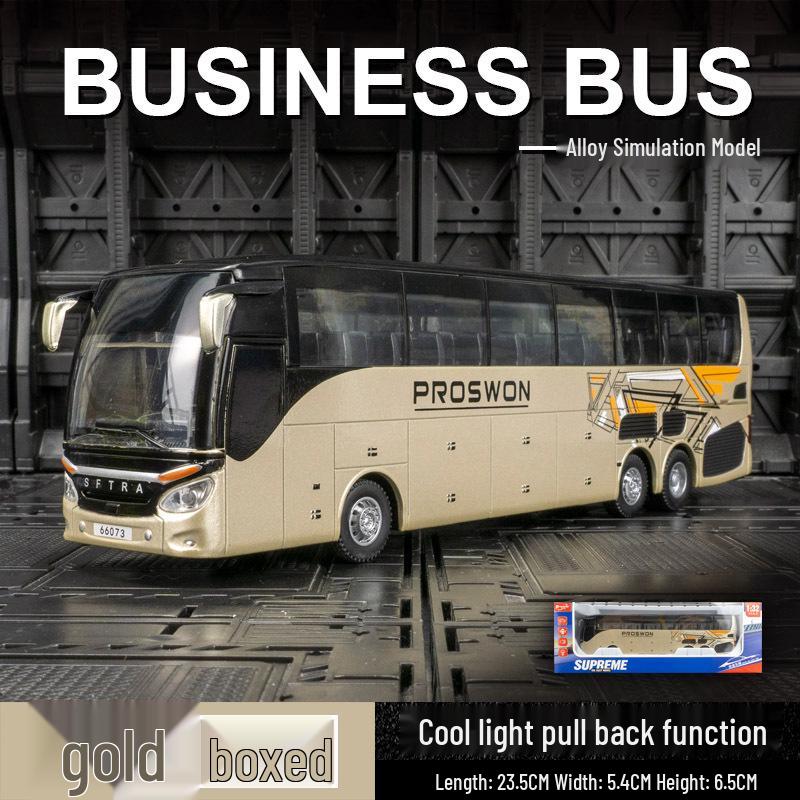 

Baosilun 68073 Модель розкішного імітаційного туристичного автобуса зі звуком, світлом, інерційним механізмом та іграшкою з дверцятами, що відчиняються.