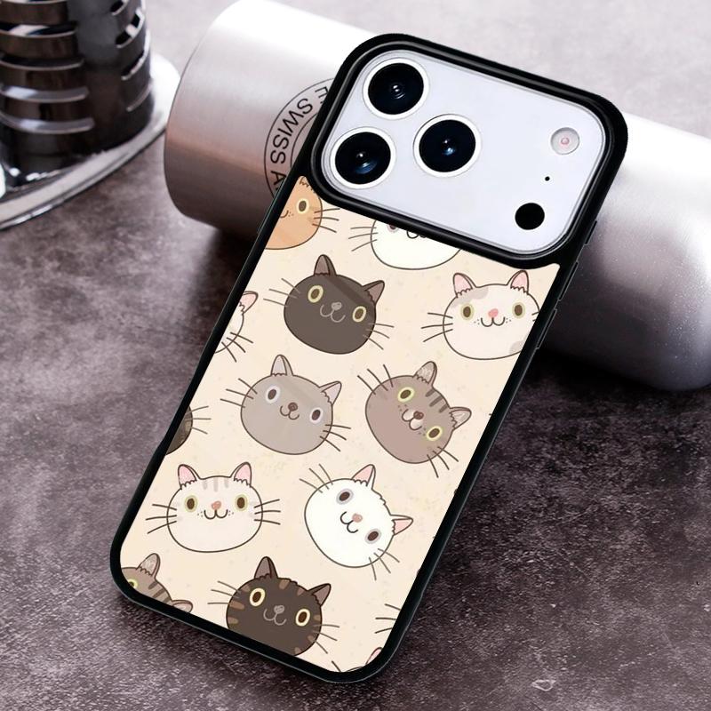 Funny Cats Cartoon Cute Phone Case for iPhone 17 16 15 Pro Max Air 14 13 12 11 Plus Shockproof Cover