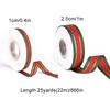 25 Yards/Lot Printed 10/25mm Christmas Ribbon DIY Gift Packing