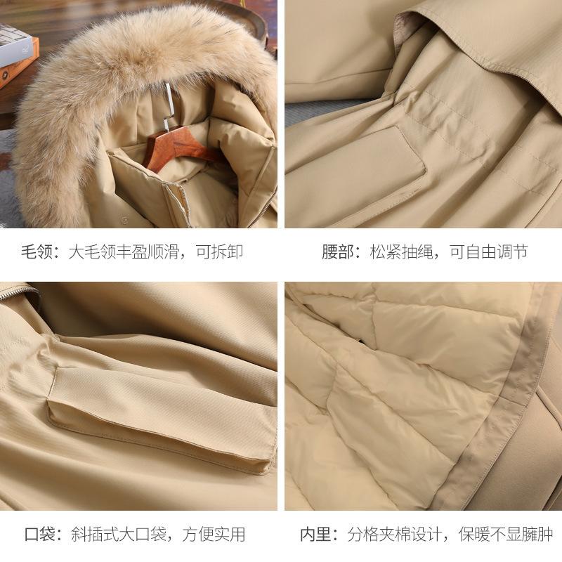 Pie cotton-padded women's winter hooded thickened medium and long cold-proof cotton-padded jacket drawstring waist down cotton jacket tide