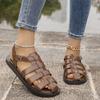 Modne Damskie Sandały Letnie Nowe Okrągły Nosek Baotou Ażurowe Metalowa Klamra Miękka Podeszwa Antypoślizgowe Płaskie Buty