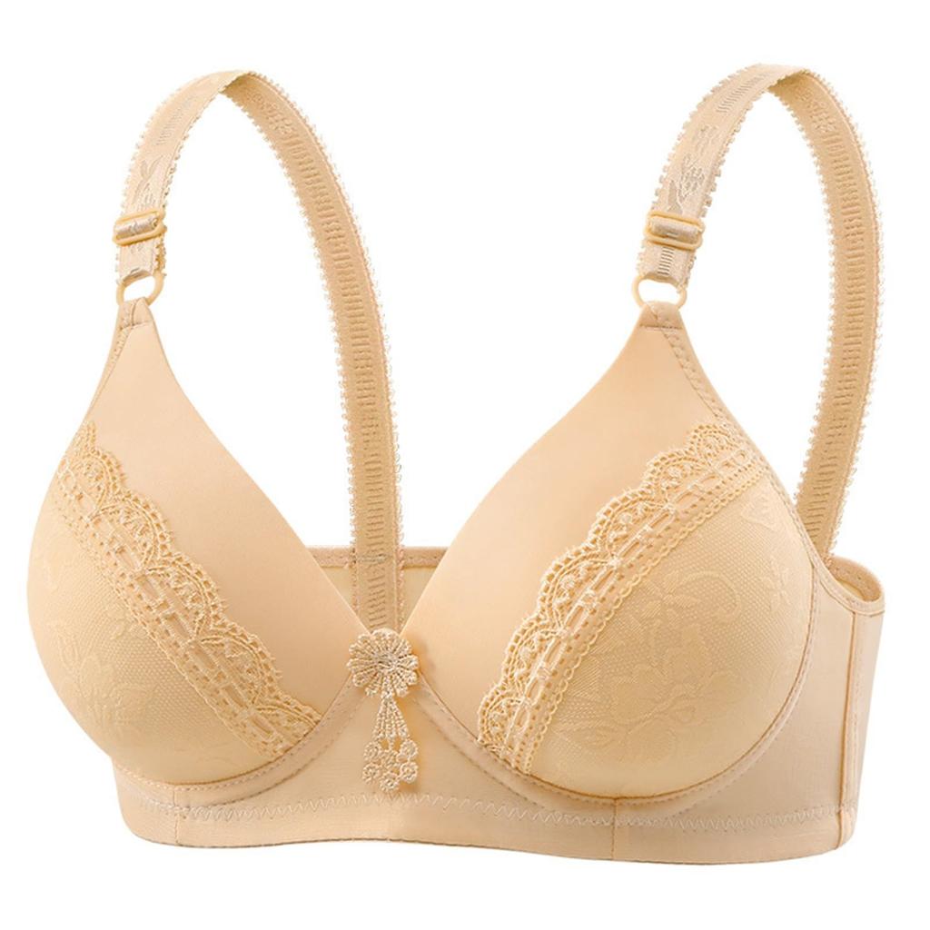 Women's Deep V Neck Bra Lace Trim Adjustable Straps Underwire Support Comfortable Fit Lightweight Design Seamless Construction