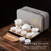 New Chinese suet jade Xishi pot tea set Kung Fu tea set portable business gift light luxury gift box print