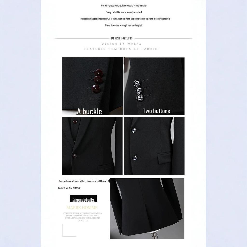 Men's Business & Formal Suit Set - Ideal for Weddings and Professional Events