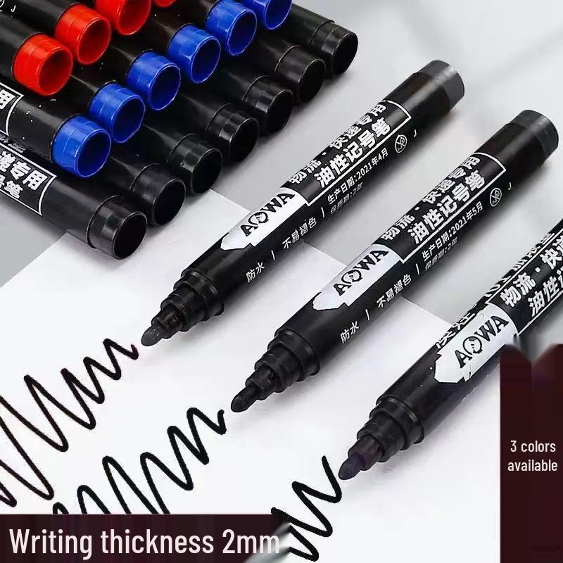 Black Broad Tip Quick-Drying Marker Pen for Express Logistics