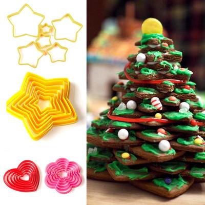 3D Star Shape Cake Decoration DIY Christmas Tree Fondant Cake Molds Cookie Cutter Party Biscuit Mould Decorating Bakeware Tools