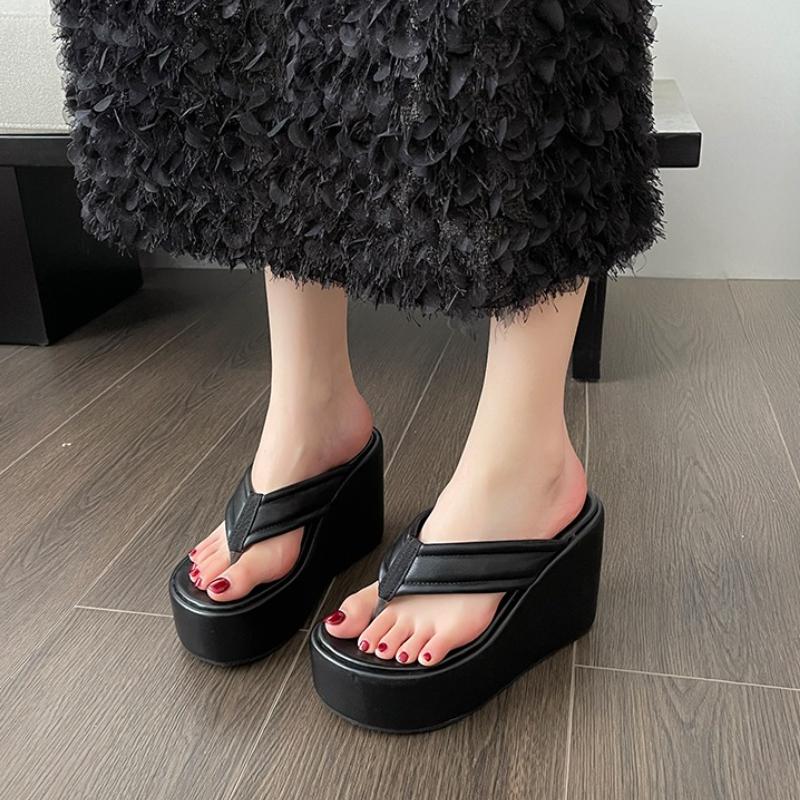 Fashion Women's Clip Toe Wedge Flip Flops 2025 Summer High Quality Platform Beach Sandals Woman Thick Sole Slippers Slides Zapatos Mujer