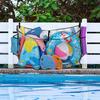 Pool Toy Storage Net Pool Floating Toys Organizer with Straps Poolside Fence Toys Holder for Swimming Ring Pool Noodles Inflatable Balls Rafts