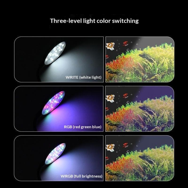 USB Aquarium LED Clip Lamp Flexible Bracket Multiple Modes Fish Tank Light for Small Aquatic Plant Tank Home Office Decor