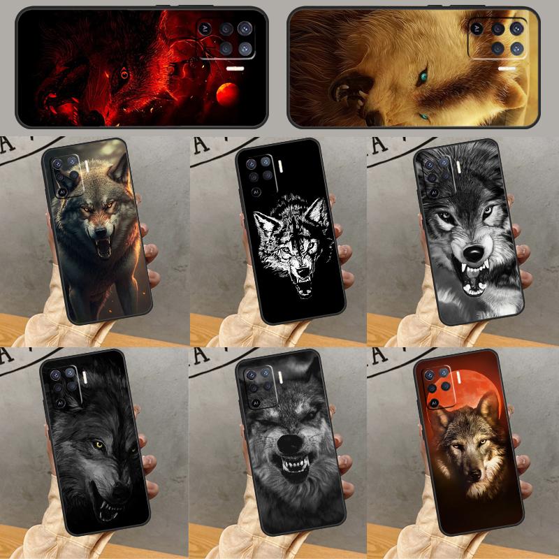 Angry Wolf Phone Case For Oppo A96 A16 A76 A78 A58 A18 A38 A98 A17 A77 A80 A40 A60 A74 A94 A54 A15 A57S