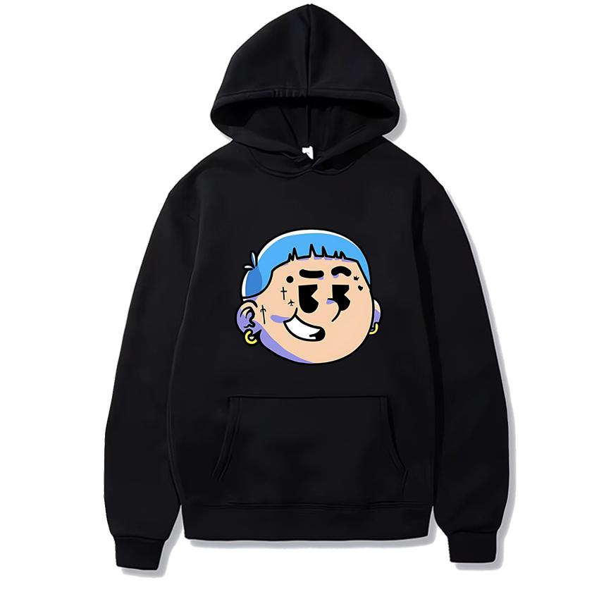 Trend Cartoon Blessd X Feid Ferxxoo Graphic Hoodies Men Women Funny Casual pullovers Unisex Fleece Long sleeve streetwear Coat