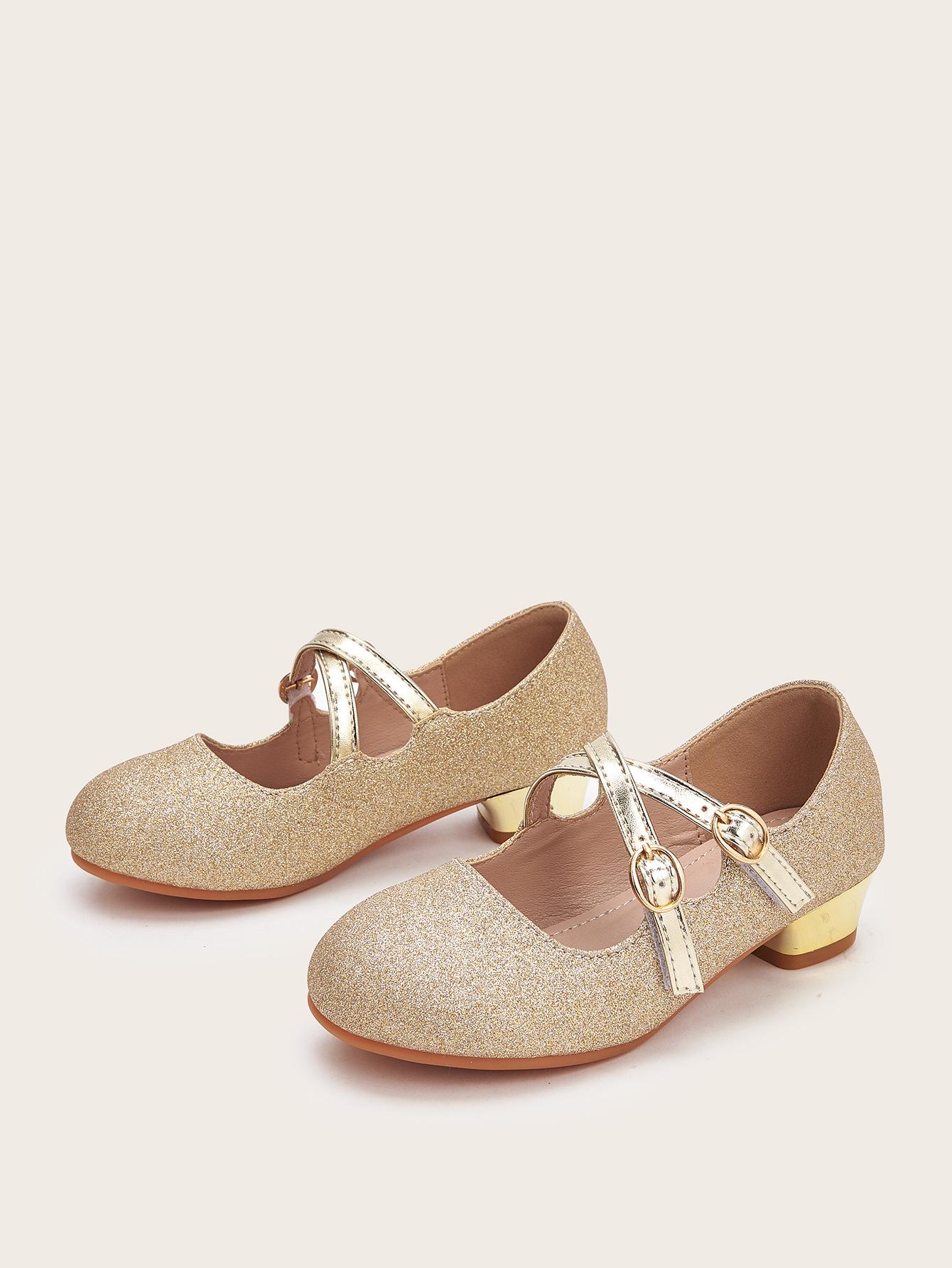 2026 New Princess Style Girls Chunky Heel Leather Shoes 33