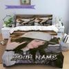Billie Eilish Custom Name Pattern Bedding,Quilt Set Quilt Cover Pillowcase Home Birthday Gift(1 * duvet cover + 2 * pillowcase, without core)