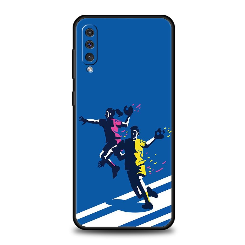 Phone Case For Samsung A24 A12 A14 A32 A50 A70 A20E A20S A10S A22 A30 A40 A34 A54 A42 A52 5G A02S A04s Soft Cover Handball Sport